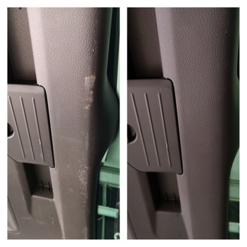 Бюджетная реставрация повреждений пластика в салоне автомобиля Toureg.0
